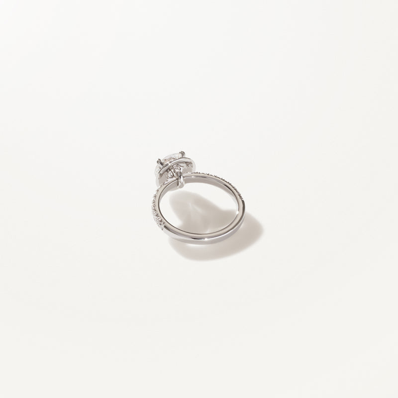Majesté Engagement Ring, Lab diamond white gold pavé band